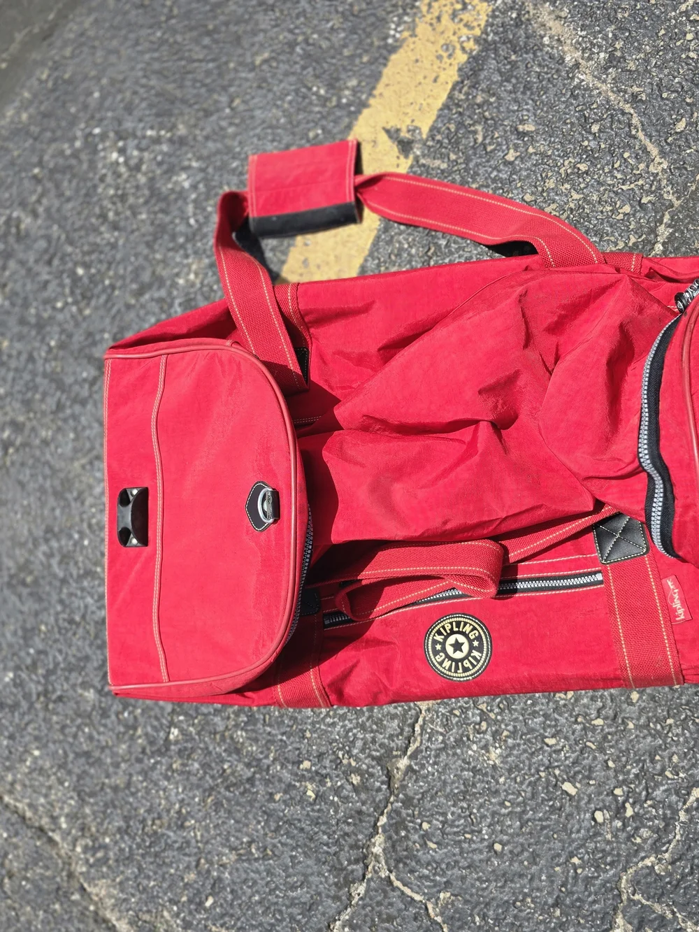 Kipling Bright Red Men's Travel Backpack